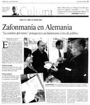 Articulo Feria del libro de Frankfurt La Sombra del Viento